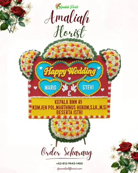 Papan Bunga Pernikahan Clebung